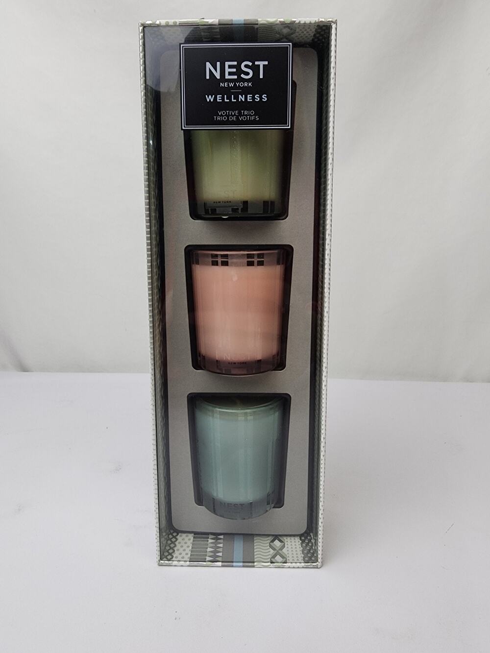 NEST 3 Scented Candle Wellness Votive Mint Eucalyptus Himalayan Salt Rosewater